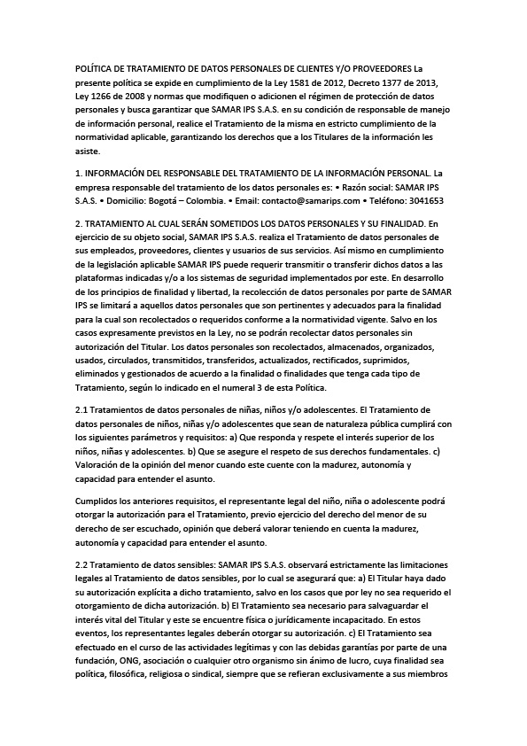 POLITICA DE TRATAMIENTO DE DATOS PERSONALES SAMAR.pdf